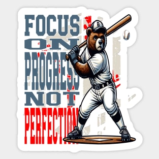 Bear with Baseball Dreams Sticker